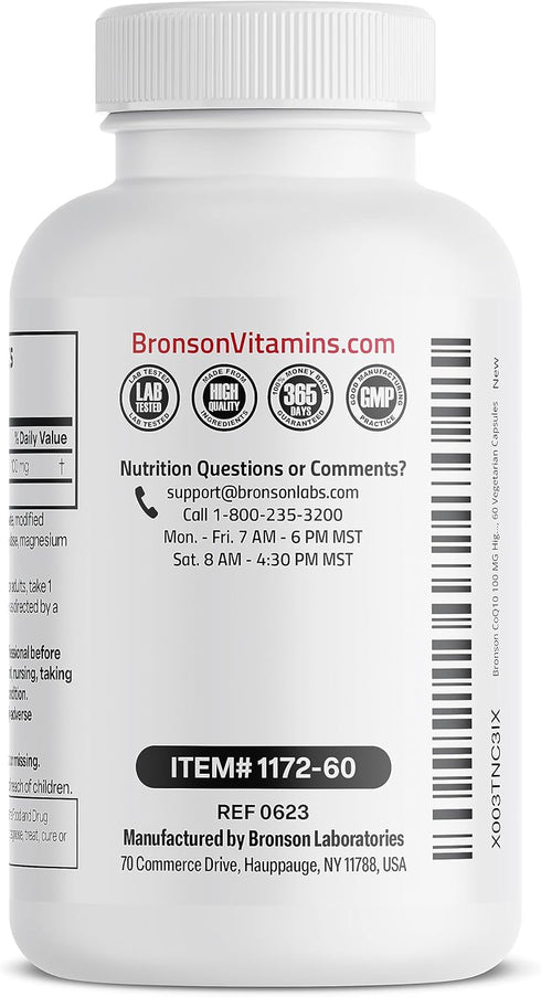 Bronson CoQ10 100 MG High Potency Cellular Energy Production, 60 Vegetarian Capsules