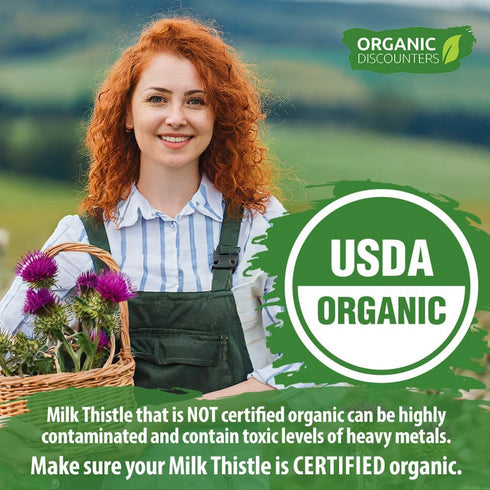 Milk Thistle Capsules, 280 Count, 7500 mg Strength, USDA Certified Organic, Vegan, Non-GMO, Rich in Silymarin