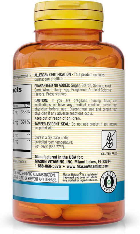 MASON NATURAL Glucosamine Complex plus MSM with Vitamin C, 90 Capsules for Joint Health