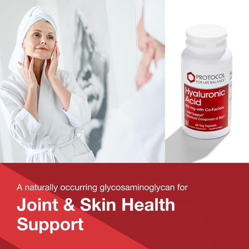 PROTOCOL FOR LIFE BALANCE Hyaluronic Acid, 100mg - Skin & Joint Support, 60 Veg Caps