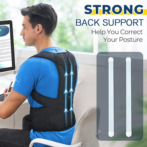 Back Brace Posture Corrector for Women and Men, Adjustable Support for Upper and Lower Back Pain Relief (XL,