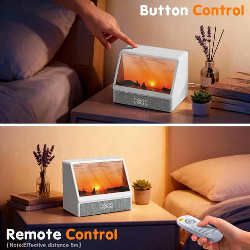 Sunrise Alarm Clock, White Noise Sound Machine for Bedroom, Wake Up Light Sunlight Alarm Clock with Ambient Lights