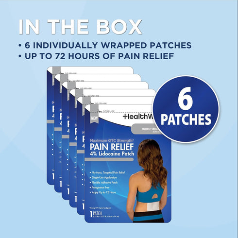 HealthWise Maximum Strength Pain Relief, 4% Lidocaine Pain Relief Patch