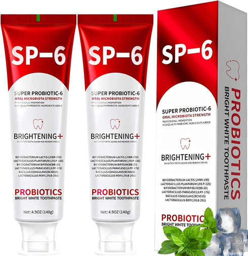 SP-6 Probiotic Toothpaste,SP6 Toothpaste for Whitening Teeth & Fresh Breath, 6 Probiotics