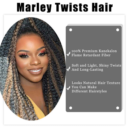 Marley Hair Twist Braiding Hair - 18 Inch 1 Pack Long Afro Kinky Twist Crochet Hair for Butterfly Locs Crochet Hair