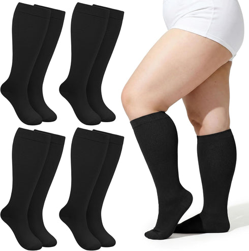 Plus Size Compression Socks for Women Men Wide Calf L/XL-5XL (15-20mmhg) Knee