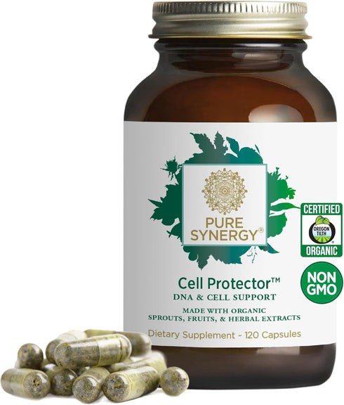 PURE SYNERGY Cell Protector | Cellular Health Supplement with Selenium & Organic Cruciferous Vegetables, 120 Capsules