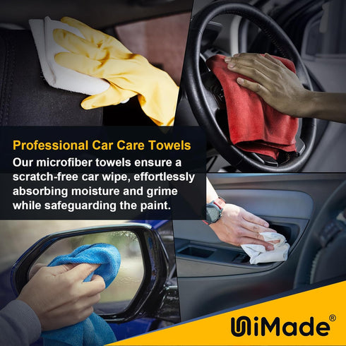 150 Pack Shop Towels Rags - Reusable Microfiber Cleaning Cloths, Lint Free for Car, Kitchen, Automotive, Garage (11.5"x