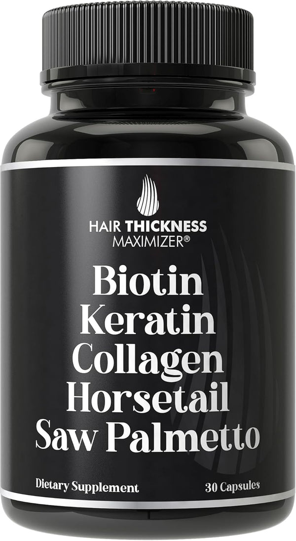 Advanced 5-in-1 Hair Growth Supplement for Women and Men - Biotin + Keratin + Collagen + Horsetail + Saw Palmetto