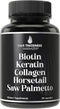 Advanced 5-in-1 Hair Growth Supplement for Women and Men - Biotin + Keratin + Collagen + Horsetail + Saw Palmetto