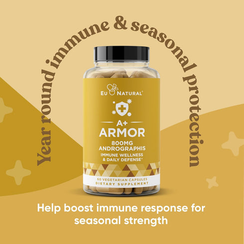 A+ Armor Andrographis Pure 800 Mg - Healthy Immune System Function, Potent Strength for Seasonal Protection