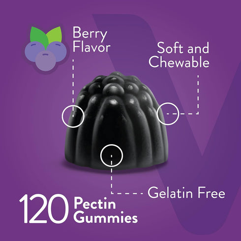 Sambucus Elderberry Gummies for Adults & Teens + Zinc & Vitamin C - Vegan, Gluten Free, Chewable Berry Flavored Gummy