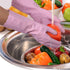 Bamllum Rubber Cleaning Gloves - 2 Pairs of Medium Latex Free Kitchen Gloves, Non-Slip Waterproof (Blue+Pink)