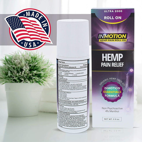 Roll On for Pain Relief - Premium Ultra Strength Hemp Oil Roll On, Fast Acting, Odorless for Joint, Muscle, & Back