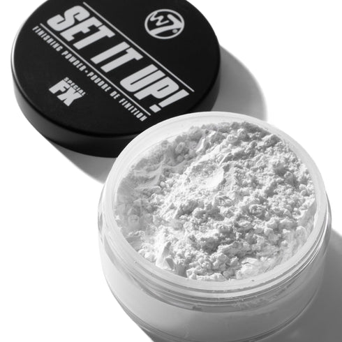 W7 Set It Up Loose Setting Powder & Precision Puff – Translucent Feather-Light Finishing Powder for Flawless Matte