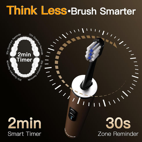 M23 30-Day IPX7 Travel Electric Toothbrush for Adults, Retractable Portable Sonic Toothbrush, Aluminum Body, Battery