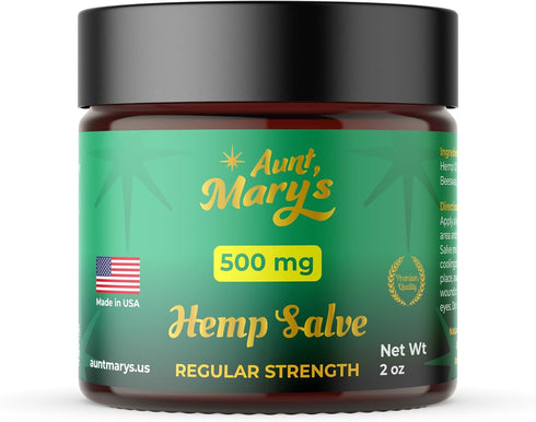 AUNT MARY'S Hemp 500 Mg Regular Strength, Soothe Discomfort in Joints, 2 Fl Oz, Made in USA