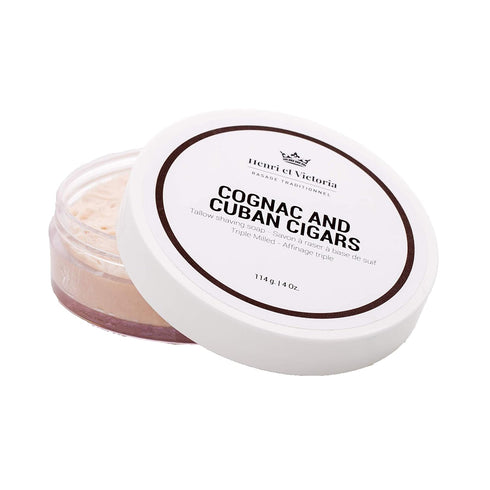 Shaving Soap For Men | Cognac and Cuban Cigars Fragrance | Smooth Shave, Long-Lasting Scent, Triple Milled Soap, 114 g