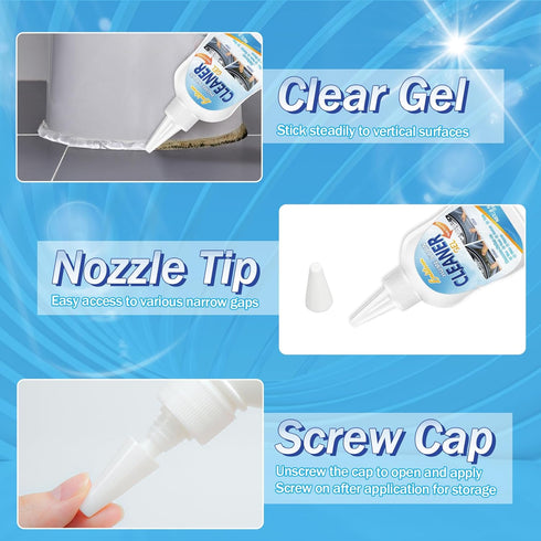 Washing Machine Cleaner Gel, Household Remover for Tiles, Grout, Sealant, Bathroom, Kitchen Sinks (8 Fl Oz)