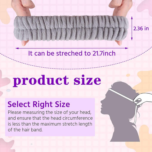 Spa Headband, Makeup Headband for Washing Face, Skincare Headbands for Girls Women, Soft Facial Makeup Head Band