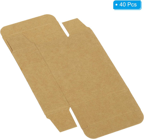 PATIKIL 3.8x2.8x1.2 Paper Soap Box, 40 Pack Homemade Soap Boxes for Birthday Christmas DIY Craft, Brown