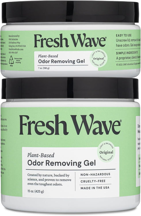 Fresh Wave Odor Removing Gel, 15 oz. & 7 oz., Natural Plant-Based Odor Eliminator for Home