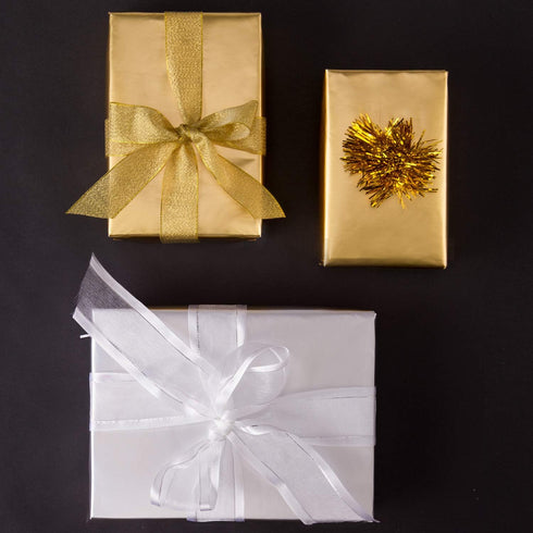 RUSPEPA Golden Metallic Wrapping Paper - Solid Color Matte Paper for Wedding, Christmas, Baby Shower (17.5" x 32.8')