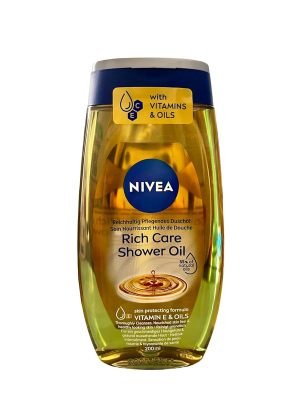Nivea Shower Oil Natural Caring, 200ml for Dry Skin