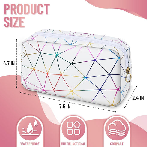 SIDESUGAR Tampon Holder for Purse Period Bag Waterproof Geometric PU Sanitary Napkin Storage Bag Portable Menstrual Cup
