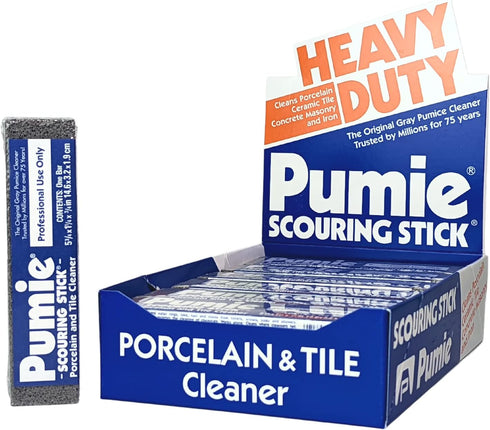 PUMIE Pack of 12 Pumice Stones for Toilet Cleaning, Heavy Duty Scouring Stick for Tough Toilet Stains & Rings