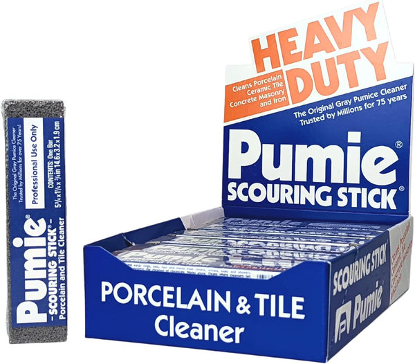 PUMIE Pack of 12 Pumice Stones for Toilet Cleaning, Heavy Duty Scouring Stick for Tough Toilet Stains & Rings