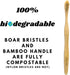 Gaia Guy Natural Bristle Bamboo Toothbrush with Boar Bristles - Biodegradable and Compostable, Zero Waste 12-Pack