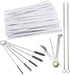 Pipe Cleaners Tool Set, 100 Hard Bristle Pipe Cleaners, 3-in-1 Tamper Reamer, Mini Nylon Brush Set, 2 Straw Cleaning