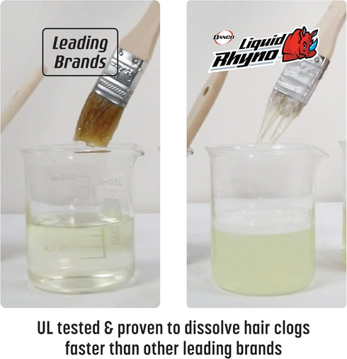 Liquid Rhyno 62 oz. Drain Opener, 2X Concentrate Hair Clog Remover for Sink, Bathtub or Shower Drains, Fast Acting Pro Strength Clears Slow-Flowing Drains, Safe for all Drain Pipes, 4 Treatments