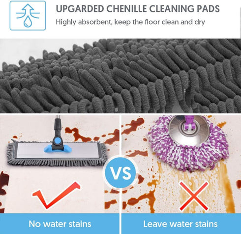 MANGOTIME Microfiber Dust Mop for Hardwood Floors - Dry Floor Mop with 4 Washable Pads and Aluminum Mop Head
