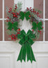Green Velvet Ribbons for Crafting, 2.5 Inch x 50 Yards, Wired Edge for Holiday Gift Wrapping