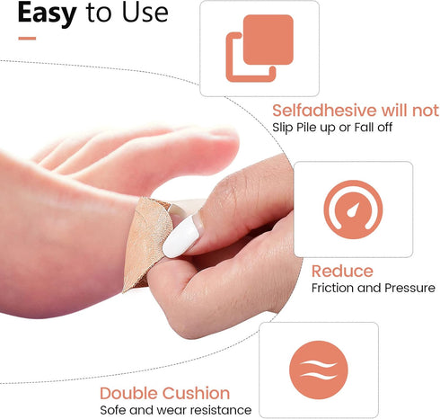 60 Pieces Bunion Cushions – Self-Adhesive Bunion Pads, Skin Color Foot Callus Patches for Bunionette Pain Relief