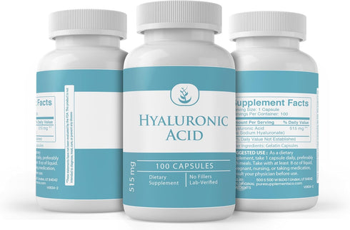 Pure Original Ingredients Hyaluronic Acid, 100 Capsules, No Additives or Fillers, Lab Verified