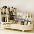 Rotating Makeup Organizer for Vanity, Large Spinning Cosmetic Storage with Brush Holder and Display Case