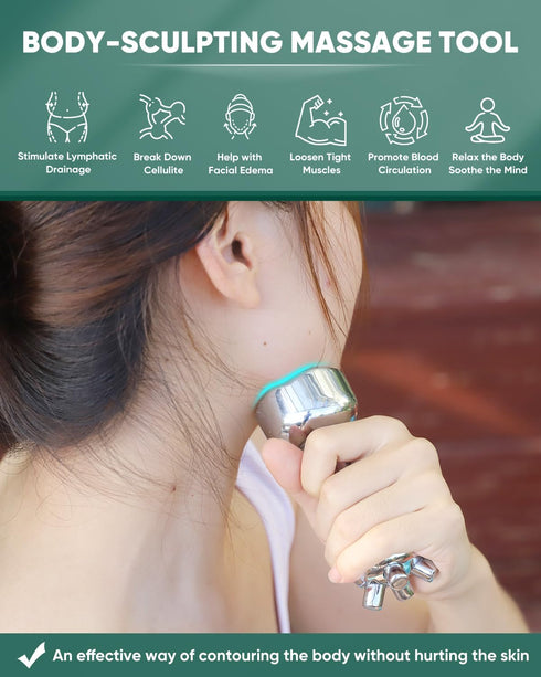 ONUEMP Fascia Massage Tool, Stainless Steel Myofascial Release & Gua Sha Scraping Facial Massager, Deep Tissue
