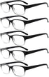 Eyekepper Classic Reading Glasses for Men, 5 Pack with Spring Hinges