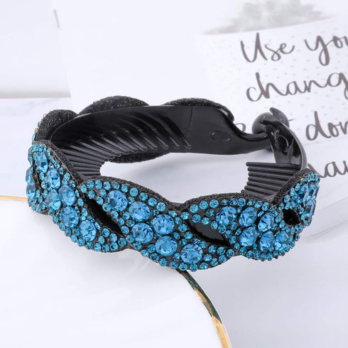 Rhinestone Hair Clip for Women - 5 Pack Half-Balloon Nest Expanding Hairpin Accessories in 5 Mixed Colors