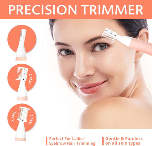 Nose Hair Trimmer for Women - Portable, Waterproof, Rechargeable 2-in-1 Trimmer, Easy to Clean for Sensitive Skin