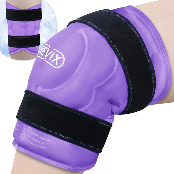 REVIX 20" XXXL Ice Pack for Knee Pain Relief, Large Reusable Cold Packs for Injuries, Purple