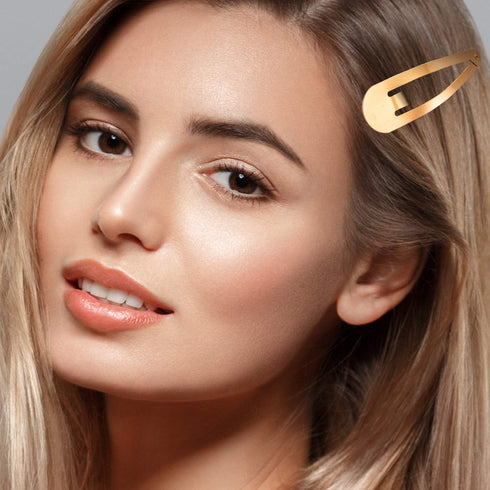 WILLBOND 30 Pieces Large Metal Snap Hair Clips - Nonslip Barrettes for Women in Gold, Silver, Black