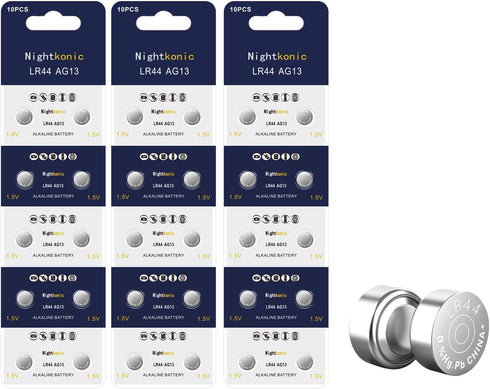 30 Count LR44 AG13 357 SR44 A76 1.5V Button Coin Cell Batteries