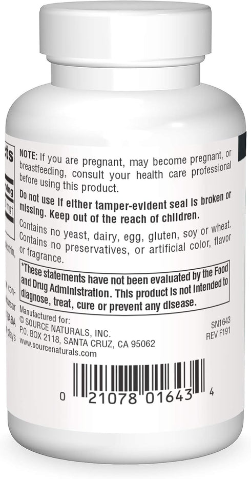 Source Naturals L-Glutamine, Free Form Amino Acid, Supports Metabolic Energy*, 500mg - 50 Capsules