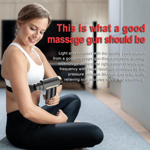 Massage Gun for Deep Tissue Pain Relief, Electric Mini Handheld Body Massager with 4 Heads & 6 Speeds