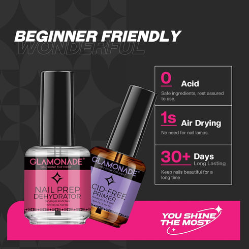 Nail Dehydrator and Primer Prep, No Lift Nail Primer for Gel Nails, Fast Dry Nail Supplies for Beginners