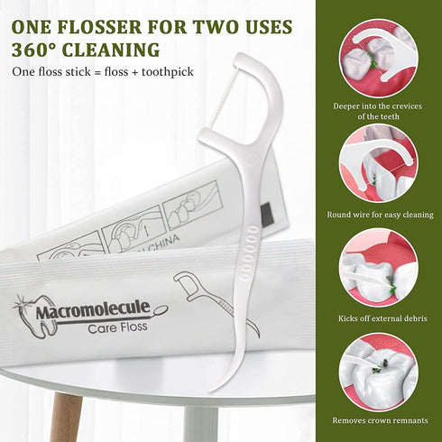 150 Count Dental Flossers, Individually Wrapped Floss Picks for Travel and Oral Care